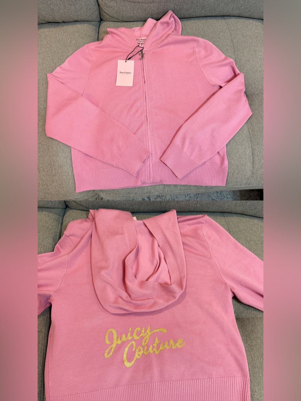 NWT Juicy Couture Pink Zip-Up Sweater
